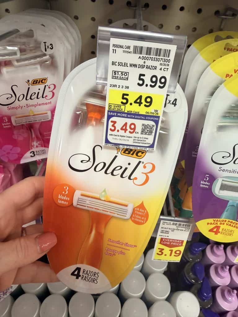 BIC Disposable Razors Kroger Shelf Image