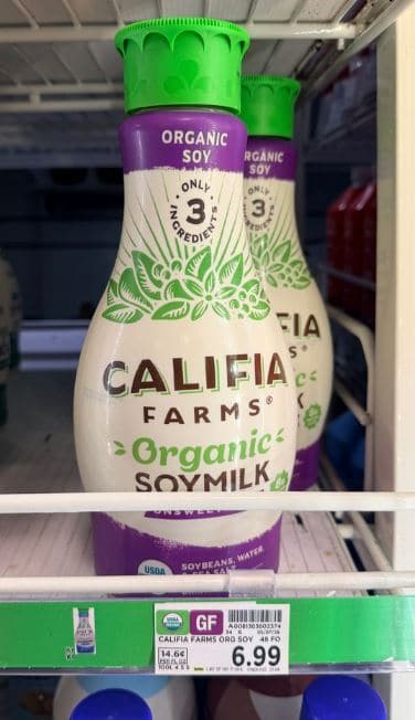 Califia Farms Organic Soymilk Kroger shelf image