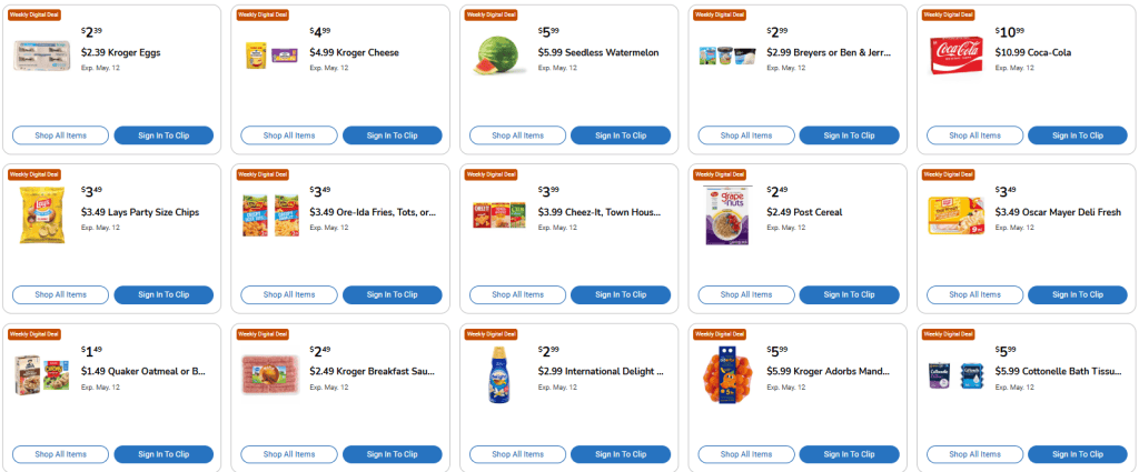 Kroger Weekly Digital Coupons
