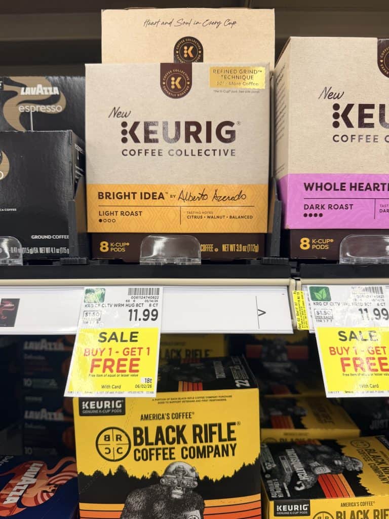 Lavazza, Green Mountain, Keurig, McCafe, Donut Shop Coffee Kroger Shelf Image (1)