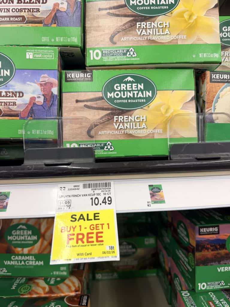 Lavazza, Green Mountain, Keurig, McCafe, Donut Shop Coffee Kroger Shelf Image (1)