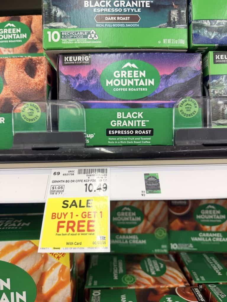 Lavazza, Green Mountain, Keurig, McCafe, Donut Shop Coffee Kroger Shelf Image (1)