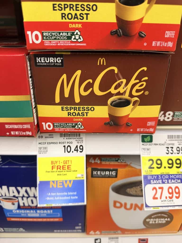 Lavazza, Green Mountain, Keurig, McCafe, Donut Shop Coffee Kroger Shelf Image (1)