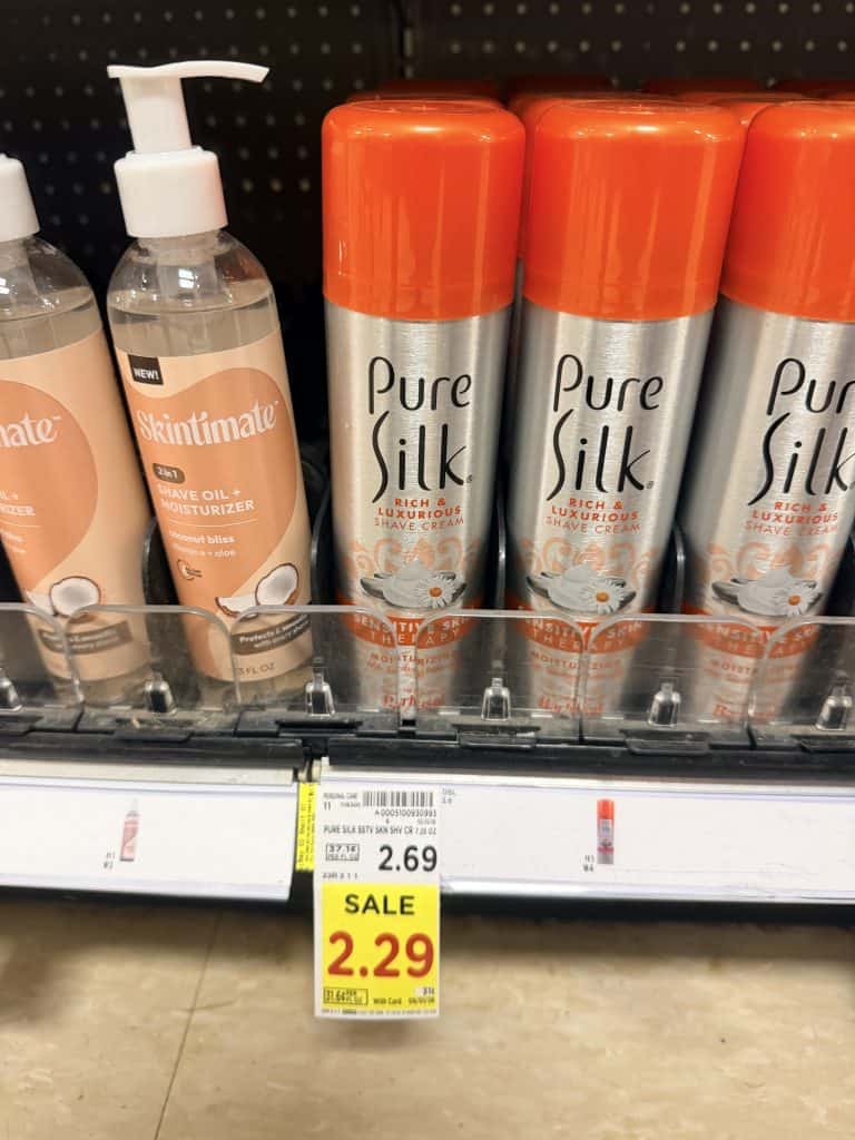 Pure Silk Shave Cream Kroger Shelf Image