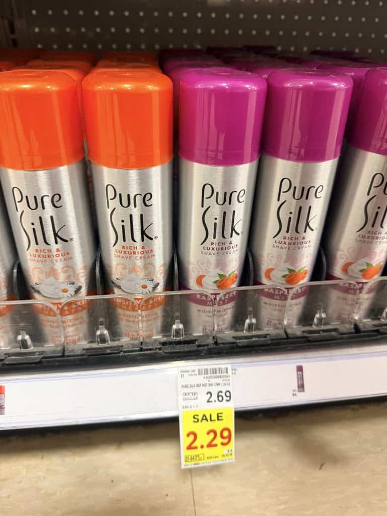 Pure Silk Shave Cream Kroger Shelf Image
