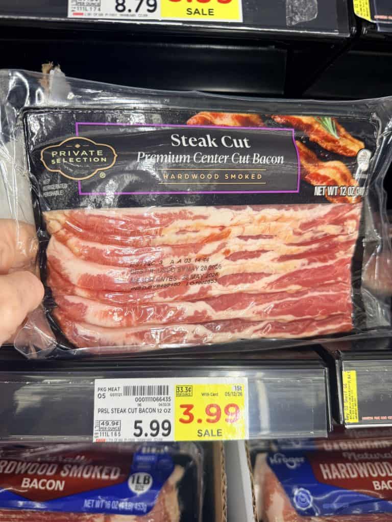 Kroger and private selection bacon kroger shelf image