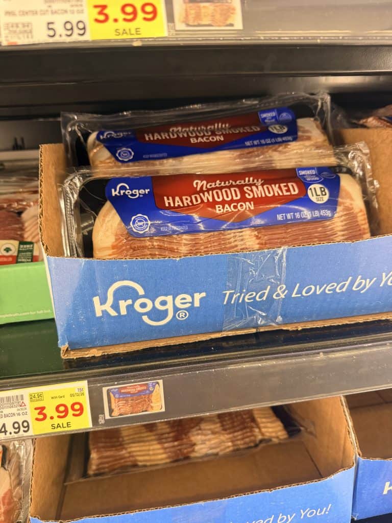 Kroger and private selection bacon kroger shelf image