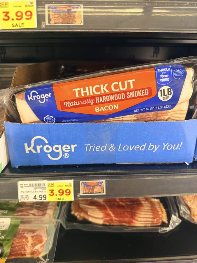Kroger and private selection bacon kroger shelf image