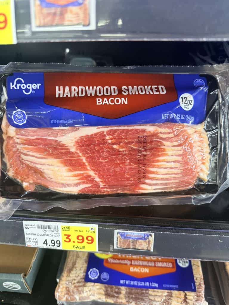 Kroger and private selection bacon kroger shelf image