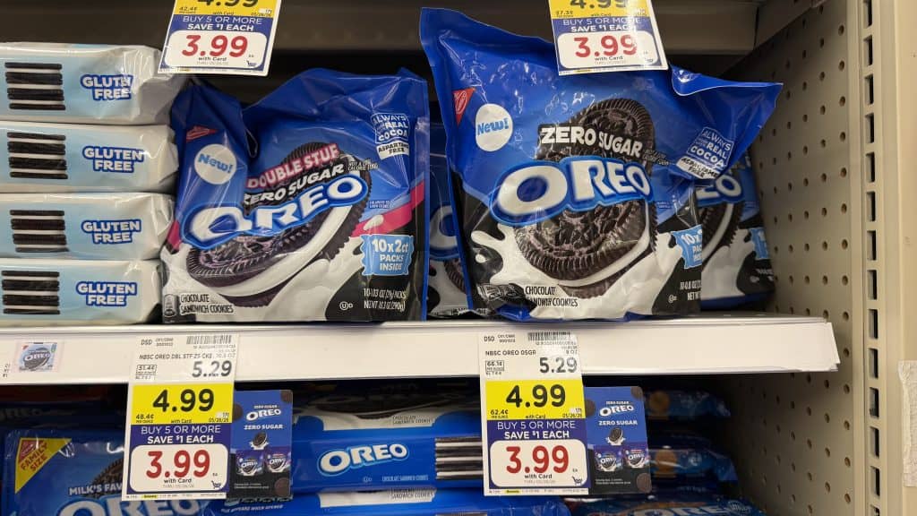 Oreo Zero sugar Kroger shelf image