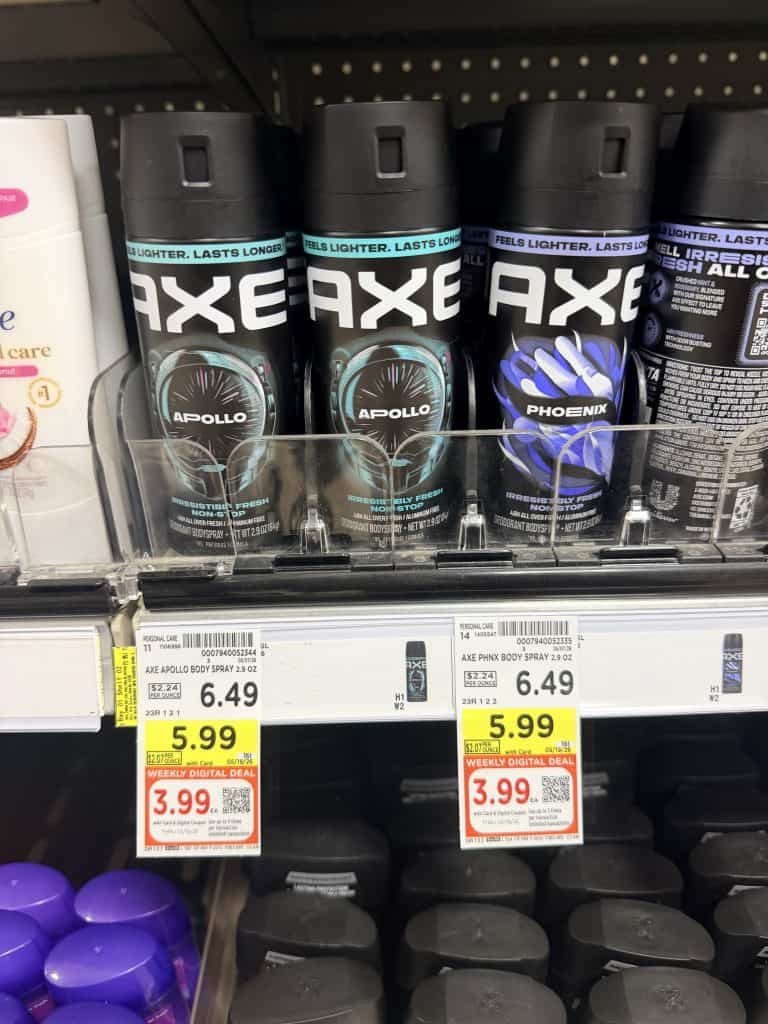 axe and degree sprays kroger shelf image