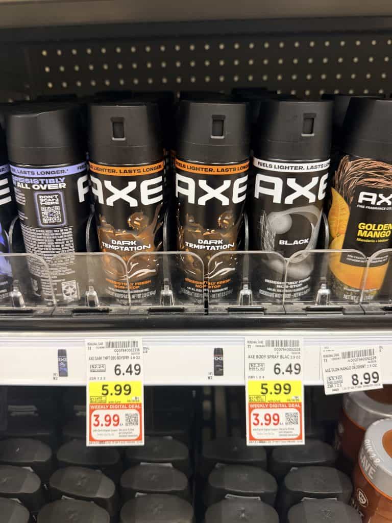 axe and degree sprays kroger shelf image