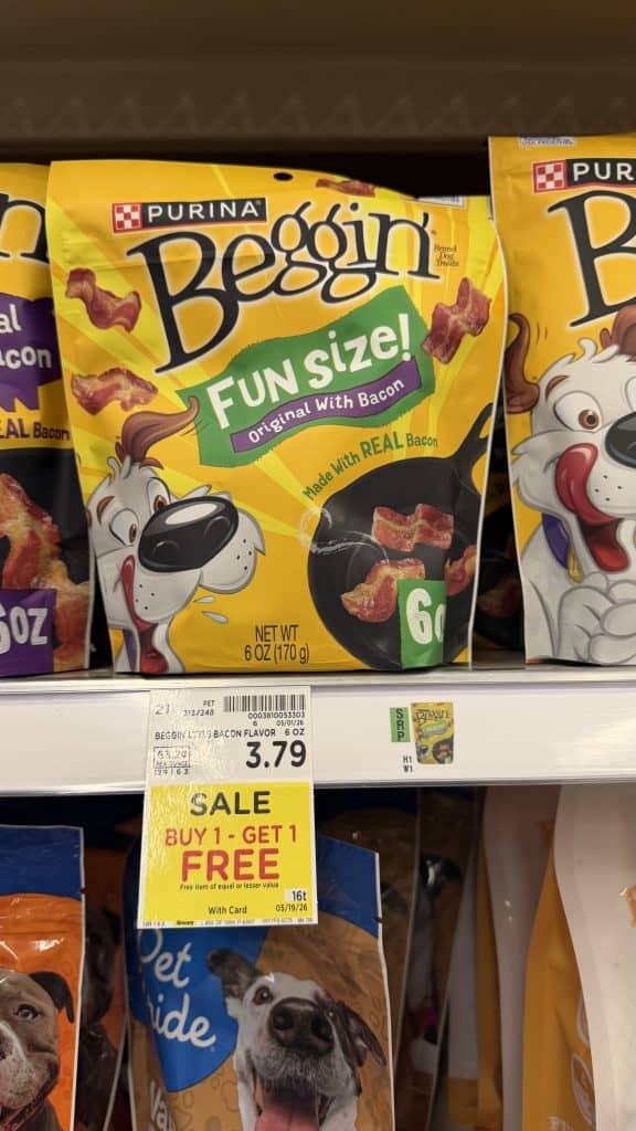 Purina Beggin' Treats Kroger Shelf Image