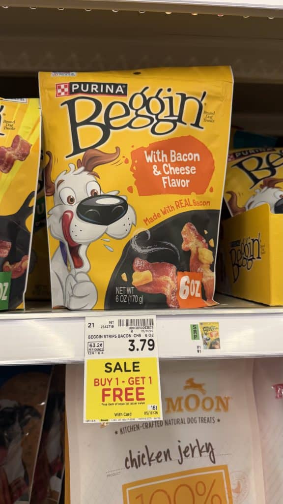Purina Beggin' Treats Kroger Shelf Image