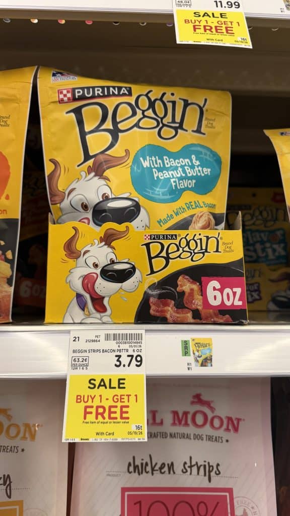 Purina Beggin' Treats Kroger Shelf Image