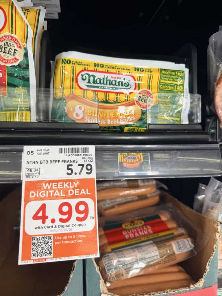 nathan's beef franks kroger shelf image