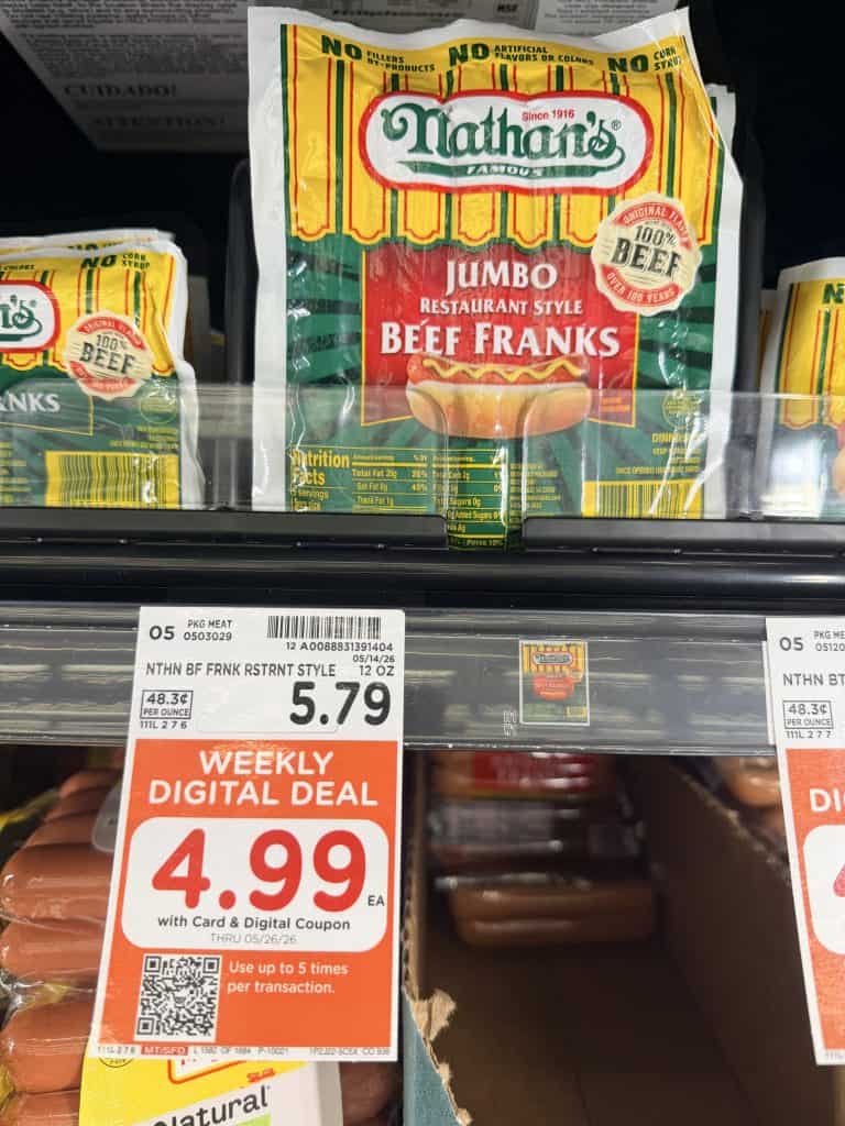nathan's beef franks kroger shelf image