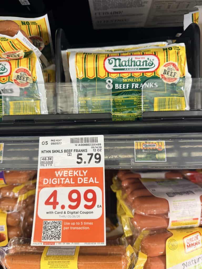 nathan's beef franks kroger shelf image