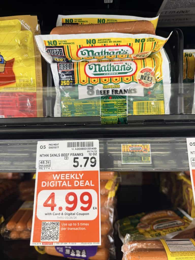 nathan's beef franks kroger shelf image