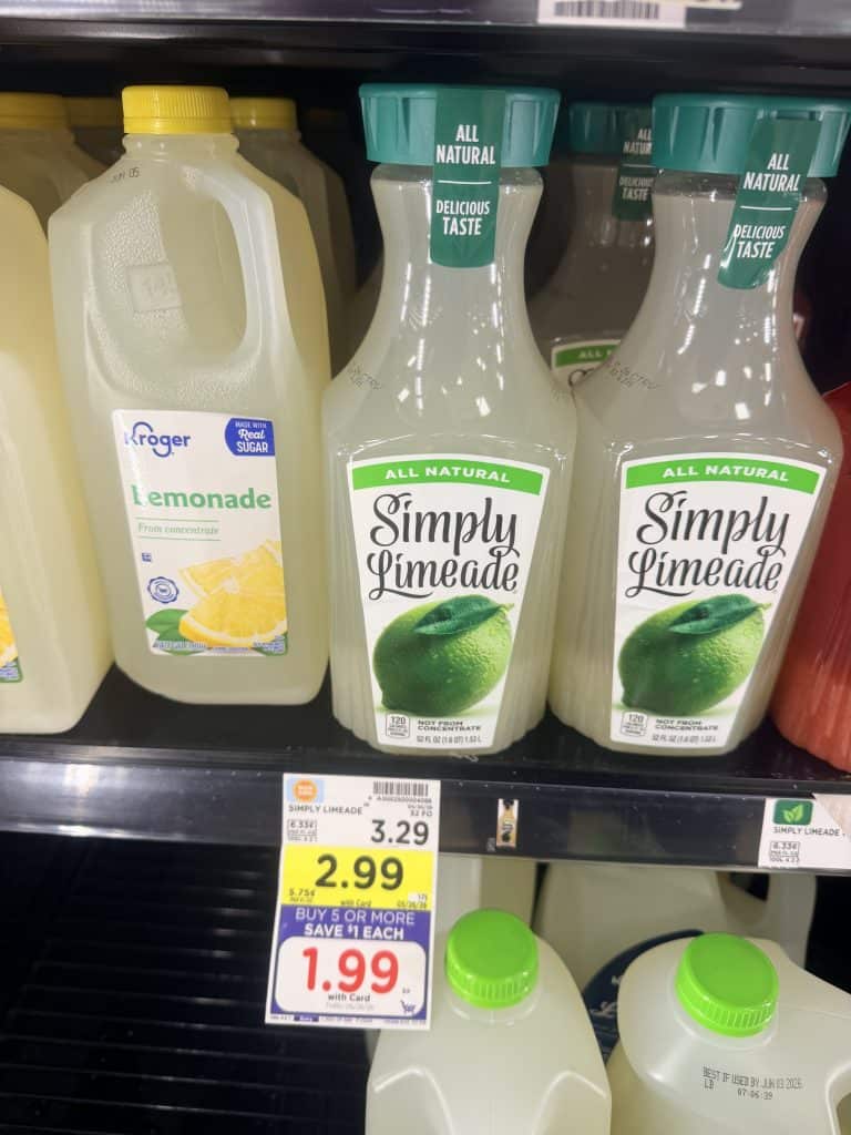 simply lemonade and limeade kroger shelf image (1)