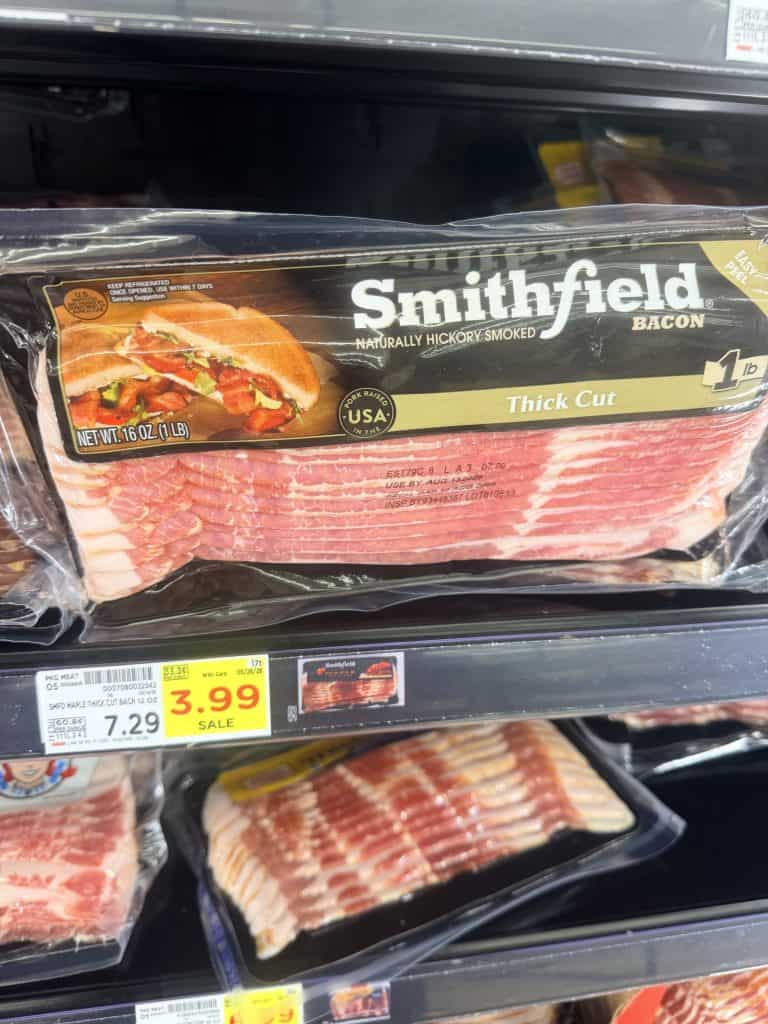 Smithfield bacon kroger shelf image