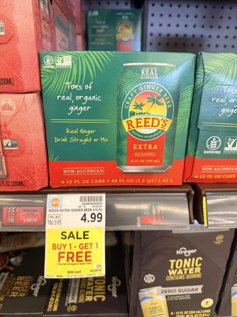 Reed's Ginger Beer Kroger shelf image