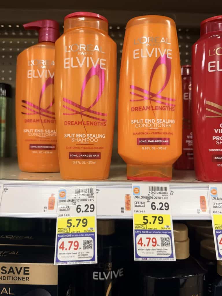 L'Oreal Paris Elvive Shampoo and conditioner kroger shelf image