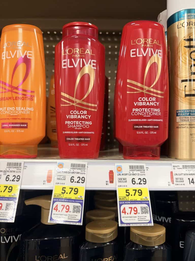 L'Oreal Paris Elvive Shampoo and conditioner kroger shelf image