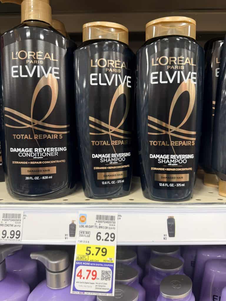 L'Oreal Paris Elvive Shampoo and conditioner kroger shelf image
