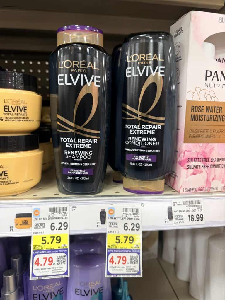 L'Oreal Paris Elvive Shampoo and conditioner kroger shelf image