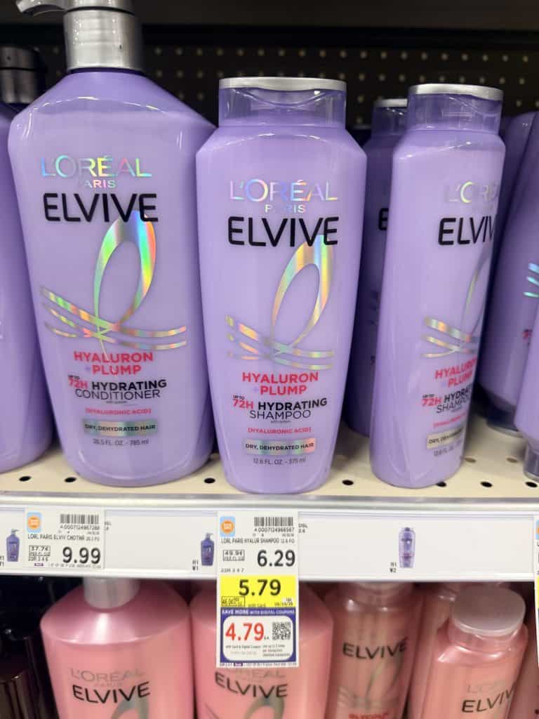 L'Oreal Paris Elvive Shampoo and conditioner kroger shelf image