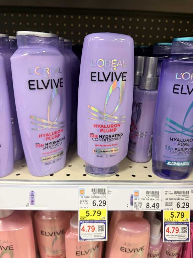 L'Oreal Paris Elvive Shampoo and conditioner kroger shelf image