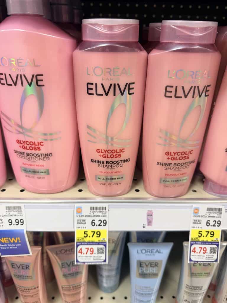 L'Oreal Paris Elvive Shampoo and conditioner kroger shelf image