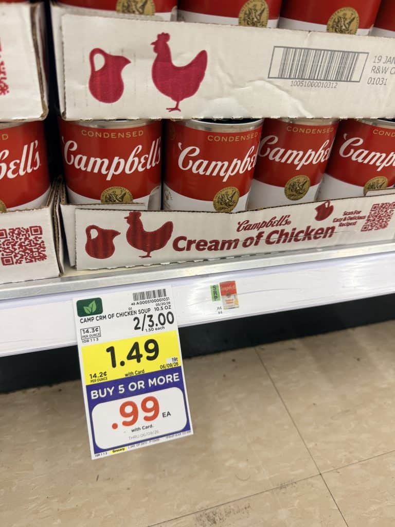 Campbell's Condensed Soup Kroger Shelf Image