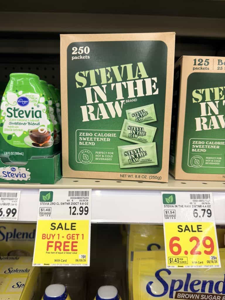 Stevia in the Raw Kroger Shelf Image