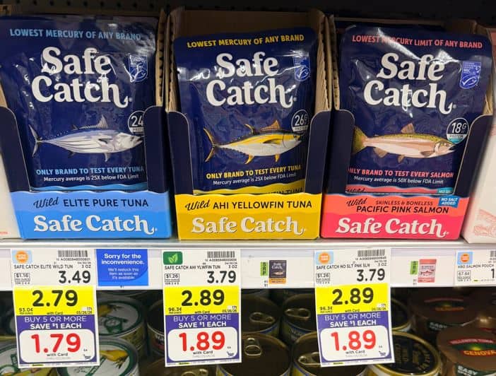 Safe Catch Tuna POuches kroger shelf image