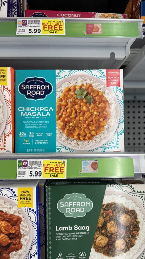 Saffron Road Meals Kroger shelf image