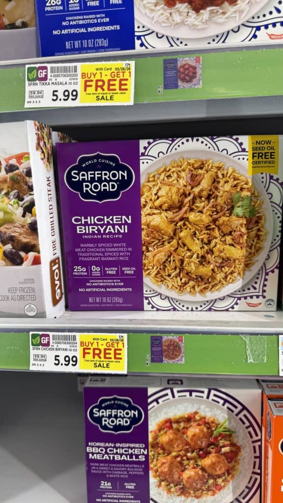 Saffron Road Meals Kroger shelf image
