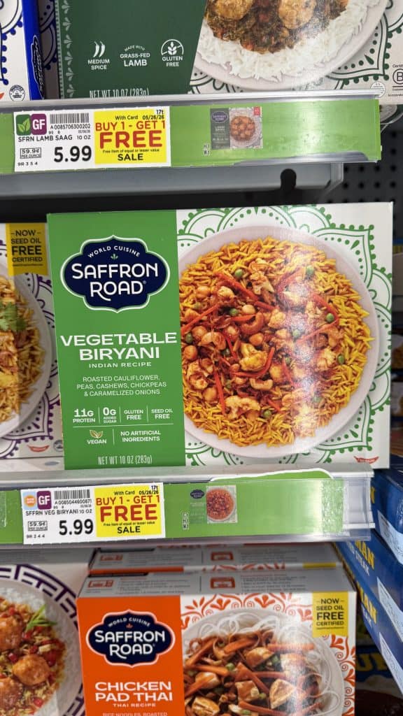 Saffron Road Meals Kroger shelf image
