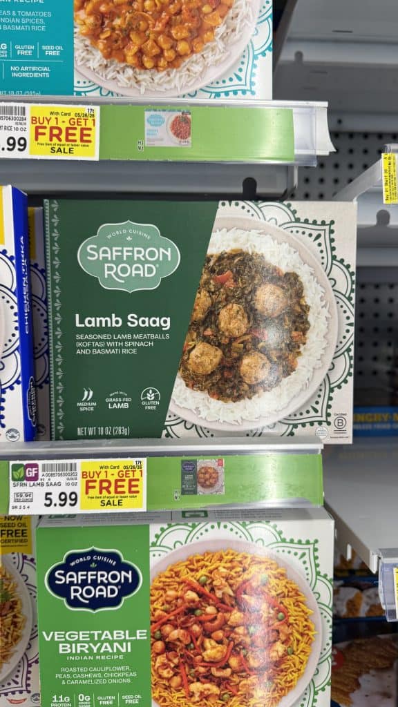 Saffron Road Meals Kroger shelf image