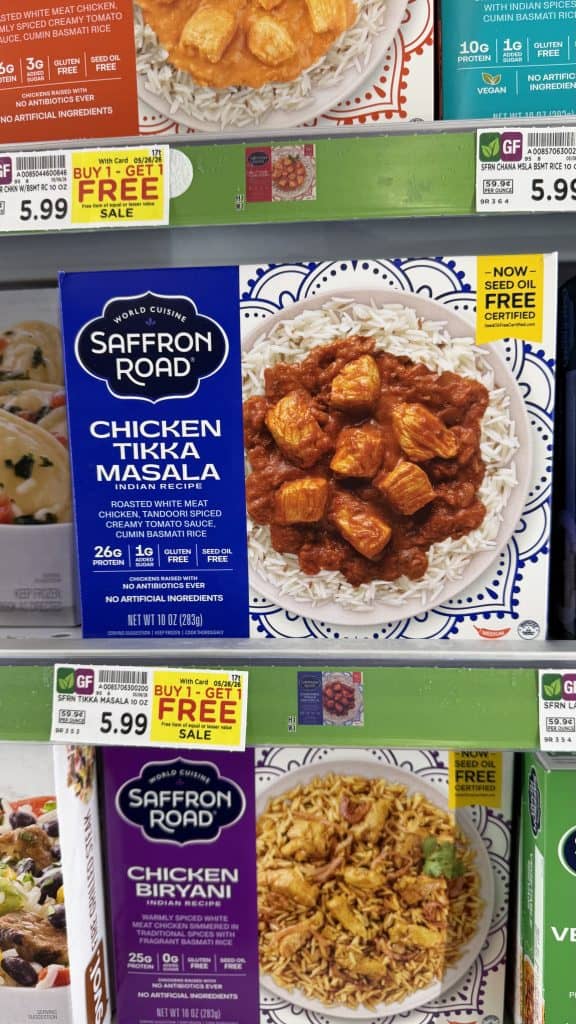 Saffron Road Meals Kroger shelf image