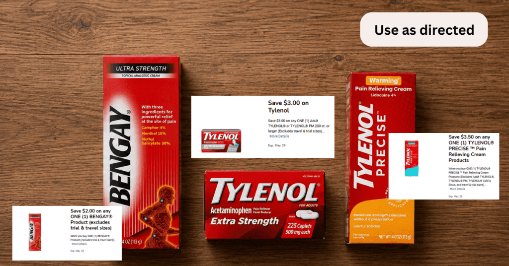 Tylenol and Bengay Kroger Digital Coupons