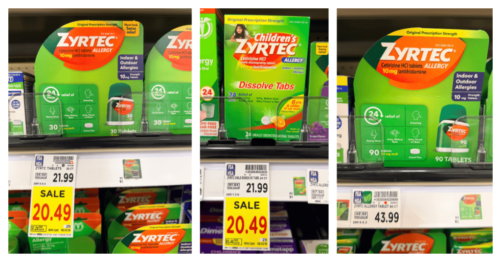 Zyrtec Allergy Kroger Shelf Image