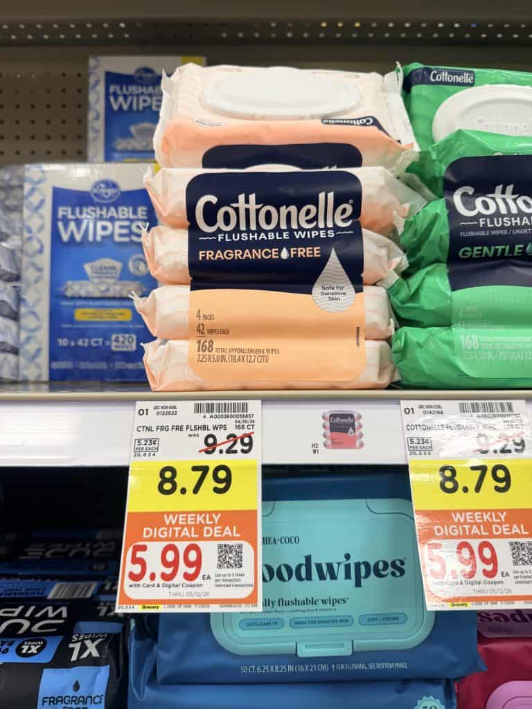 cottonelle wipes and tp kroger shelf image (1)
