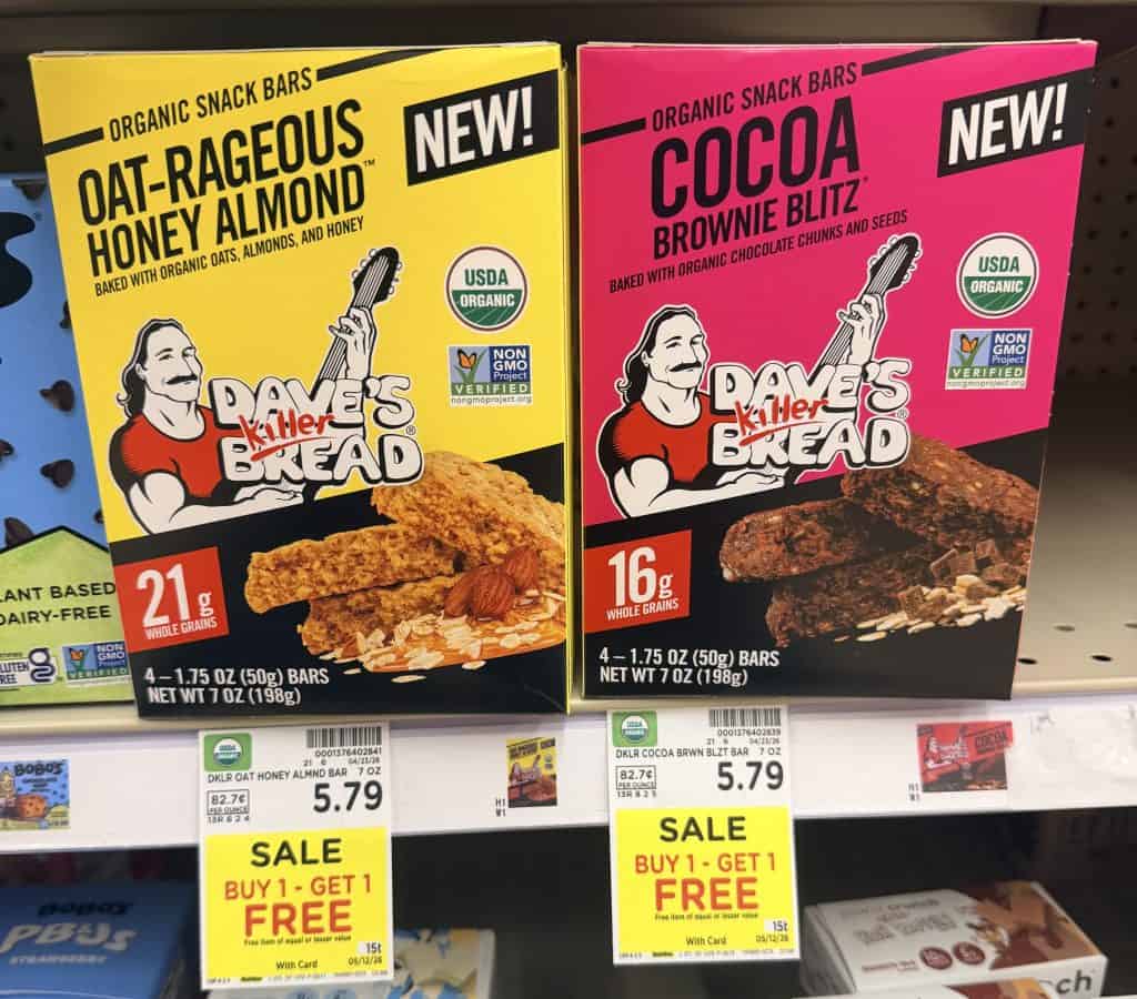 dave's killer bread bars kroger shelf image
