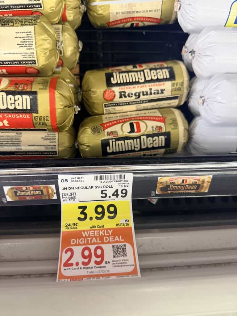 jimmy dean sausage roll kroger shelf image (2)