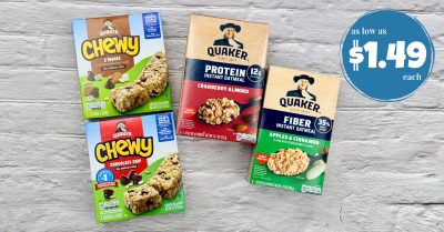 quaker chewy bars and oatmeal kroger krazy