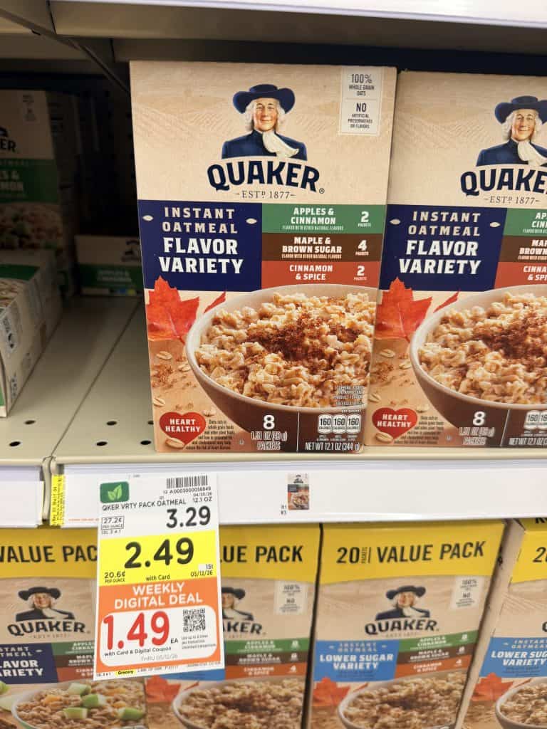 quaker oatmeal kroger shelf image (1)