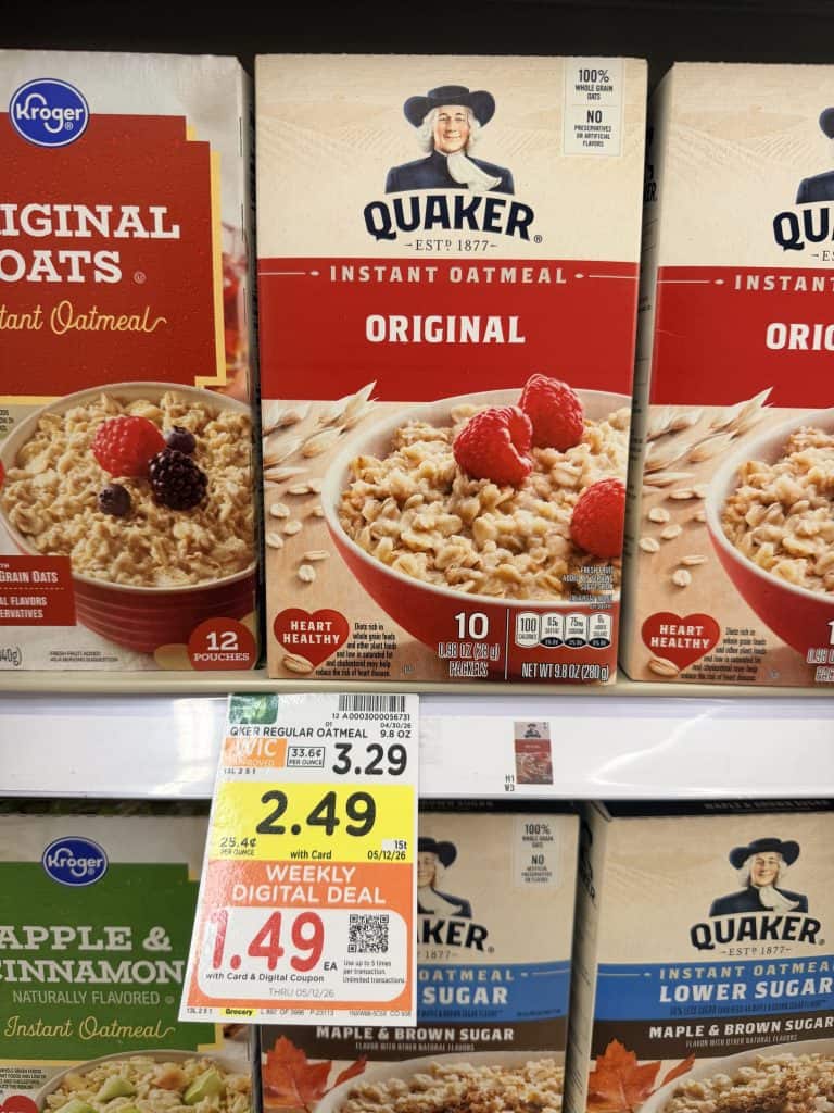 quaker oatmeal kroger shelf image (1)