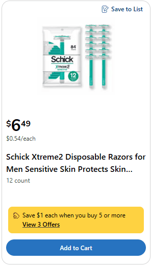 schick disposable razors kroger shelf image (1)